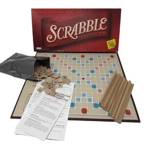 Vintage 2001 Milton Bradley Scrabble Crossword Board Game Complete Set Preowned